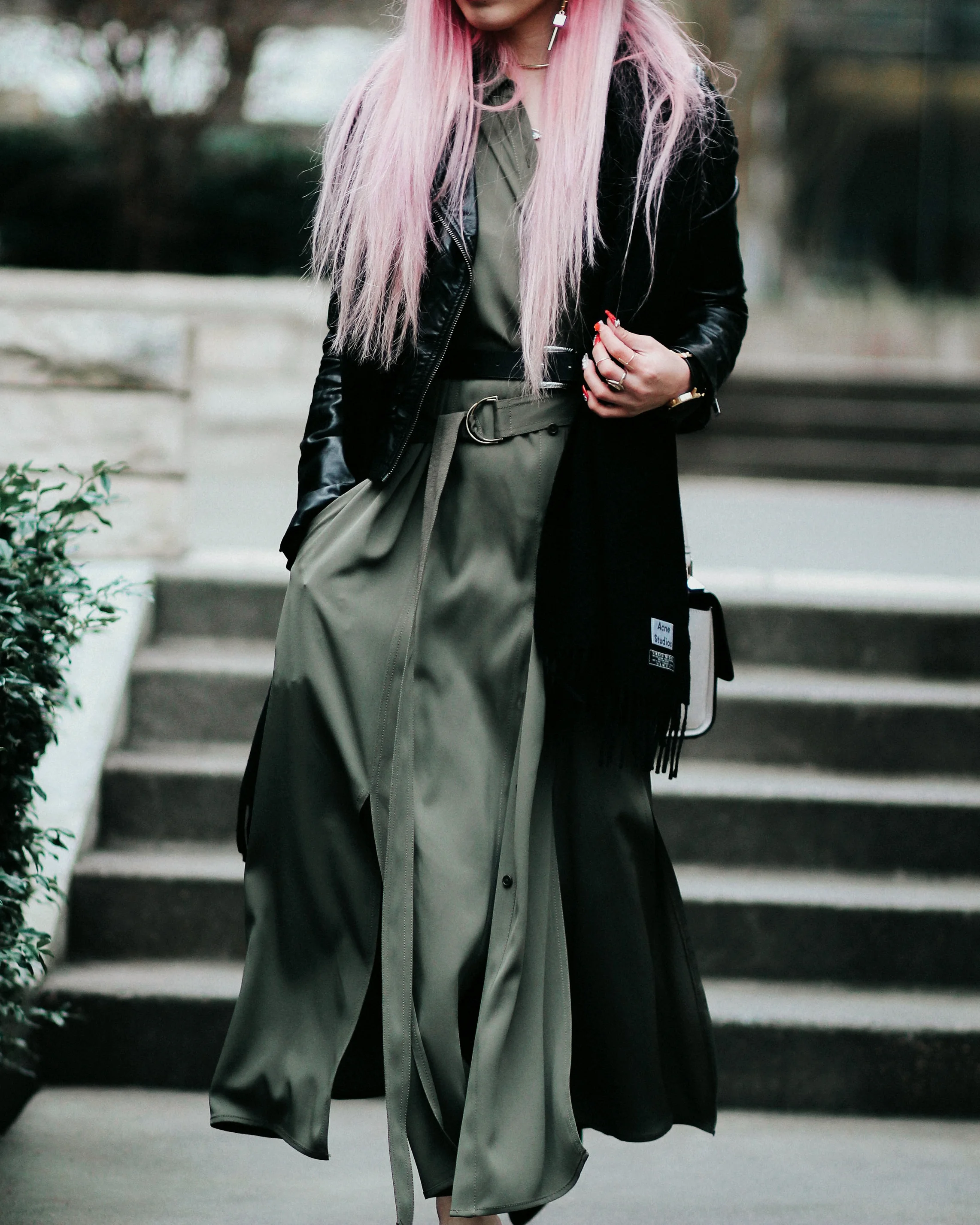 3 Ways To Wear A Shirt Dress // Second Look: Dress + Biker
